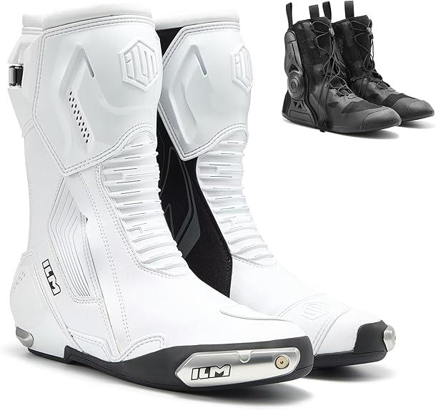 ILM Motorcycle Racing Boots Enhanced Ventilation Anti Slip Street Riding Sport Footwear CE Protective Gear Model BRC1