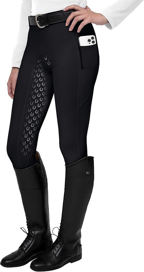 FitsT4 Sports Women's Full Seat Riding Tights Active Silicon Grip Horse Riding Tights Equestrian Breeches